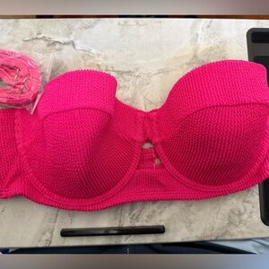 Shade & Shore Hot Pink Textured Swim Top